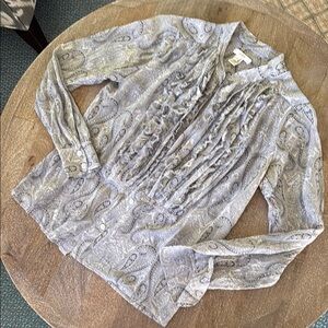 J crew silk Paisley Print Women's blouse